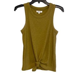 Madewell tie front tank top olive